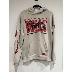 NBA Ultra Game‎ Chicago Bulls Men's Tan Red Black Hoodie Size Large Basketball